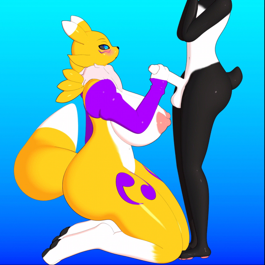 1:1 1boy 1girls 3d animated anthro_on_anthro balls big_breasts blush breasts digimon digimon_(species) duo female female_anthro femboy femboy_on_female foreskin fur furry furry_only giant_panda girly gradient_background handjob hetero ikugo ikugo_(artist) male male/female male_anthro male_anthro/female_anthro mammal nipples pawpads penile penis renamon sex simple_background straight thick_thighs uncut ursid wide_hips