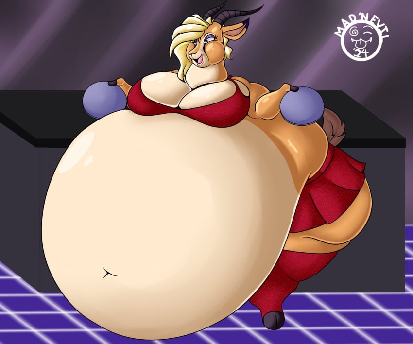 bbw big_ass big_breasts breasts bubble_butt cleavage female furry gazelle_(zootopia) huge_ass huge_breasts mad_n_evil overweight tagme thick_thighs wide_hips zootopia