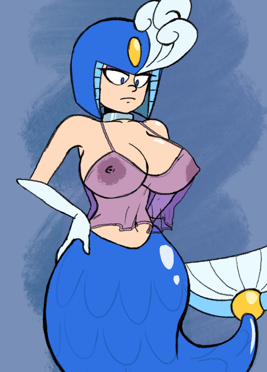 arty_renegate breasts breasts looking_at_breasts mega_man see-through see-through_clothing see-through_top splash_woman tagme