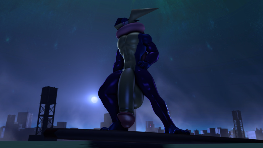 16:9 2024 3d abs aceydrgn anthro arm_warmers armwear balls big_balls big_penis blue_body city city_background cityscape clothing countershade_torso countershading digital_media_(artwork) generation_6_pokemon genitals glistening glistening_body greninja half-erect hi_res huge_balls huge_cock humanoid_genitalia humanoid_penis hyper hyper_genitalia hyper_penis leg_warmers legwear long_tongue low-angle_view male male_anthro moon mostly_nude mostly_nude_anthro mostly_nude_male muscular muscular_anthro muscular_male night nintendo pecs penis pokemon pokemon_(species) sky solo source_filmmaker_(artwork) surfing tan_body tan_countershading tongue tongue_out water widescreen