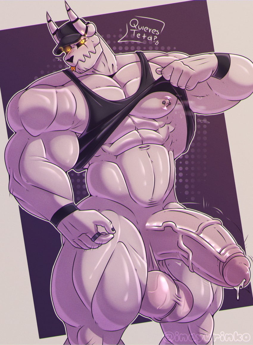 1boy 1male 2024 abs anthro anthro_focus anthro_only anthro_solo balls big_muscles buff digital_drawing_(artwork) digital_media_(artwork) erect_penis erection fnf fnf_mods friday_night_funkin friday_night_funkin_mod glans horns humanoid_genitalia humanoid_penis inayurinko male male_anthro male_focus male_only mostly_nude muscles muscular muscular_anthro muscular_male navel nipple_piercing nipples partially_clothed partially_clothed_male pecs pectorals penile penis penis_out pierced_nipples piercing precum precum_drip ring smile smiley_face smiling solo solo_anthro solo_focus solo_in_panel solo_male solo_male tabi_(homskiy) tank_top tank_top_lift testicles vein veiny_penis