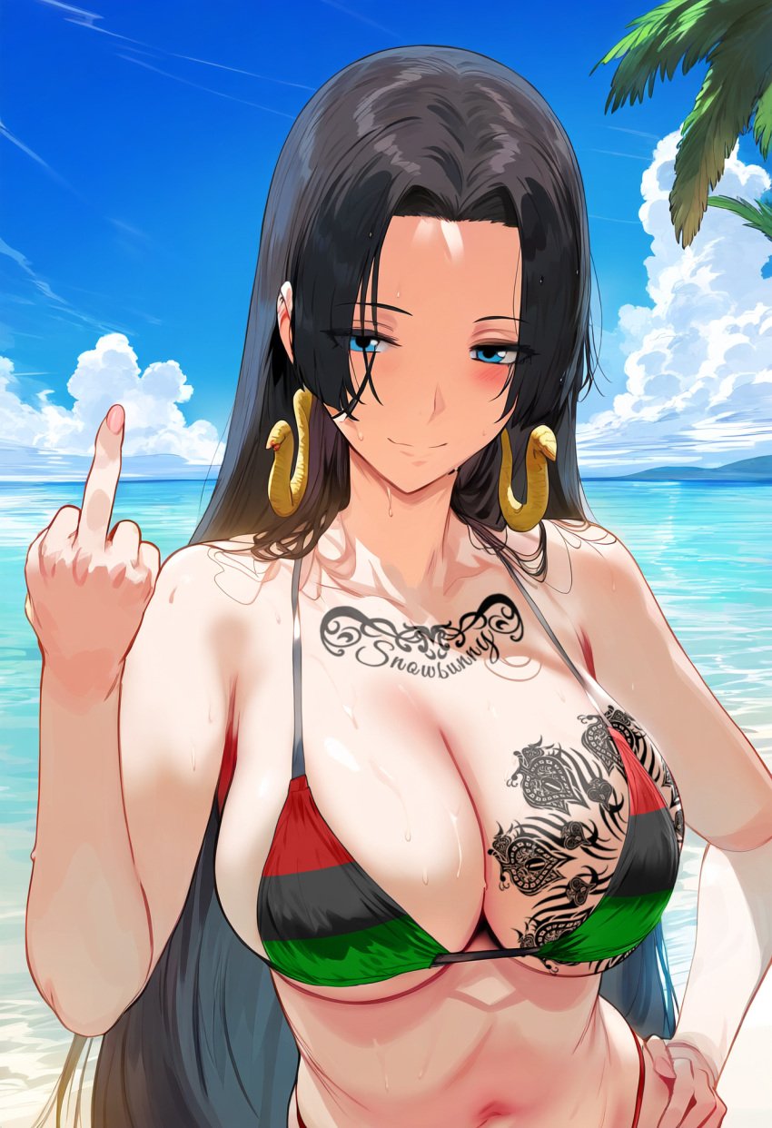 ai_generated boa_hancock female female_only himeno one_piece pan-african_flag qos queen_of_spades