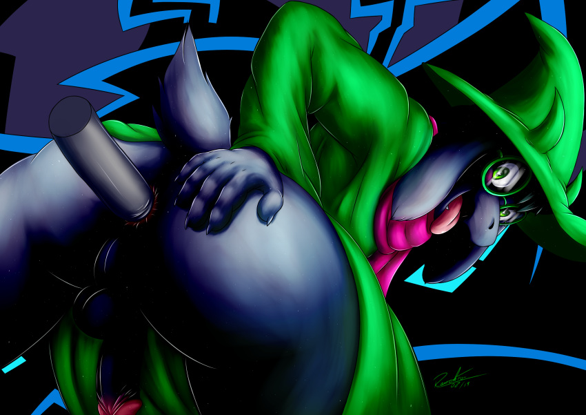 anthro ass balls bottomless clothed clothing deltarune hi_res humanoid_penis male male_only penis ralsei ranthfox undertale video_games