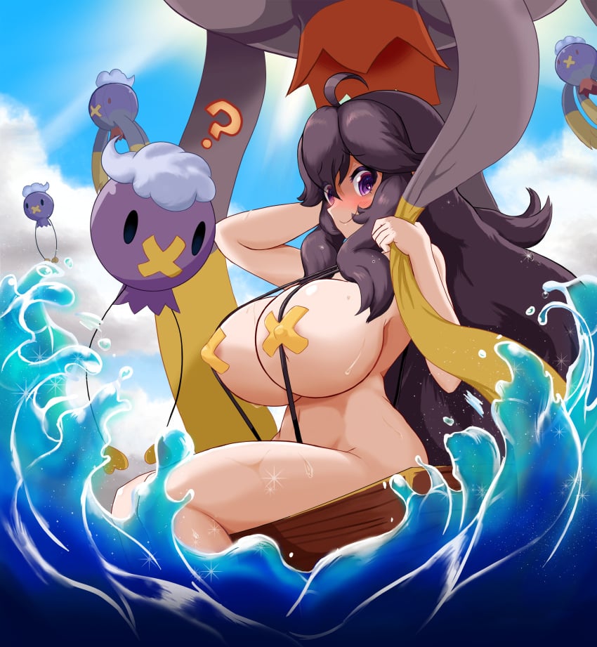 1girls ? alternate_breast_size alternate_outfit ambiguous_gender ass balloon bikini breasts cleavage drifblim drifloon eye_contact feral ghost hex_maniac huge_breasts long_hair looking_at_viewer ocean pokemon pokemon_dppt pokemon_xy purple_eyes purple_hair sideboob sky sling_bikini supermuddio thick_thighs water wide_hips