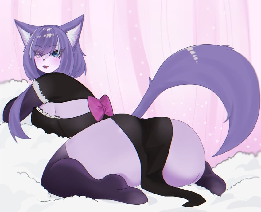 1girls bikini cola culo_grande esferitavt fox_female furra furry huge_ass huge_breasts kitsune owo purple_hair purple_skin uwu virtual_youtuber vtuber vtuberfanart