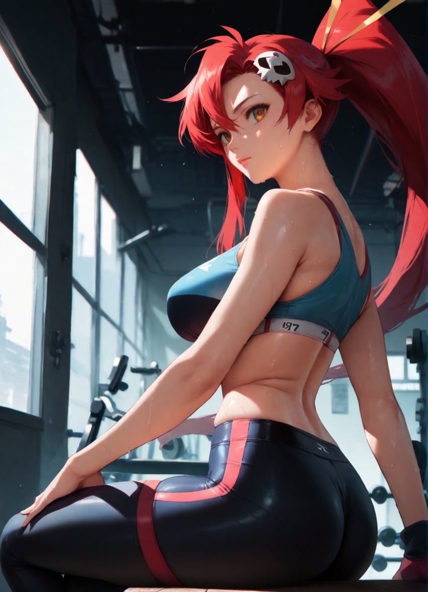 1girls 2d ai_generated ass athletic athletic_female bare_shoulders belly big_ass big_breasts curvy curvy_figure cute cute_face detailed eyelashes eyeshadow female female_only fit fit_female focus gym gym_uniform high_quality huge_breasts large_breasts leggings legs light-skinned_female light_skin lips lipstick long_hair looking_at_viewer makeup mascara midriff nero100 pale-skinned_female pale_skin posing red_hair sagging_breasts seductive seductive_look sexy_pose sports_bra sports_shorts sports_uniform sportswear stable_diffusion tagme tengen_toppa_gurren_lagann thick_ass thick_butt thick_thighs thighs wide_hips yellow_eyes yoga yoga_pants yoko_littner