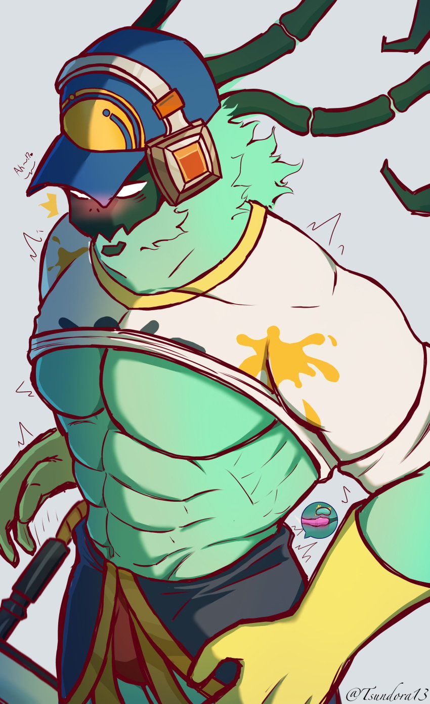 abs green_body hat janitor_thresh league_of_legends male_only muscular muscular_male riot_games tencent the_grind_series thresh tsundora13 tsundora4