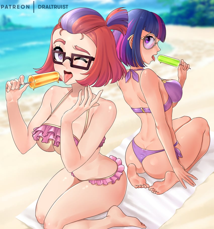 anthro bikini draltruist friendship_is_magic human humanized moondancer_(mlp) multiple_girls my_little_pony phallic_symbol twilight_sparkle_(mlp)