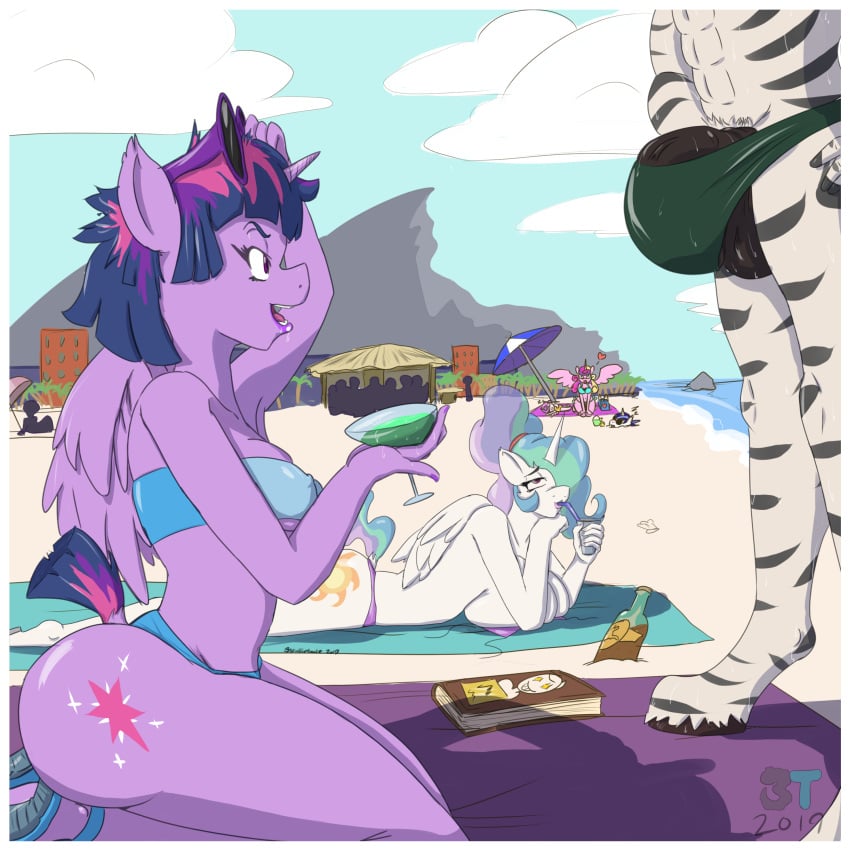 1:1 absurd_res alicorn anthro balls beach beverage big_breasts bikini bodily_fluids breasts brokententacle bulge clothed clothing daughter drooling equid equine father female flurry_heart_(mlp) friendship_is_magic hi_res horn lying male mammal mother my_little_pony nipple_outline on_front parent penis princess_cadance_(mlp) princess_celestia_(mlp) princess_twilight_sparkle_(mlp) saliva seaside shining_armor_(mlp) swimwear topless twilight_sparkle_(mlp) wings zebra zebra_(male)_(mlp)