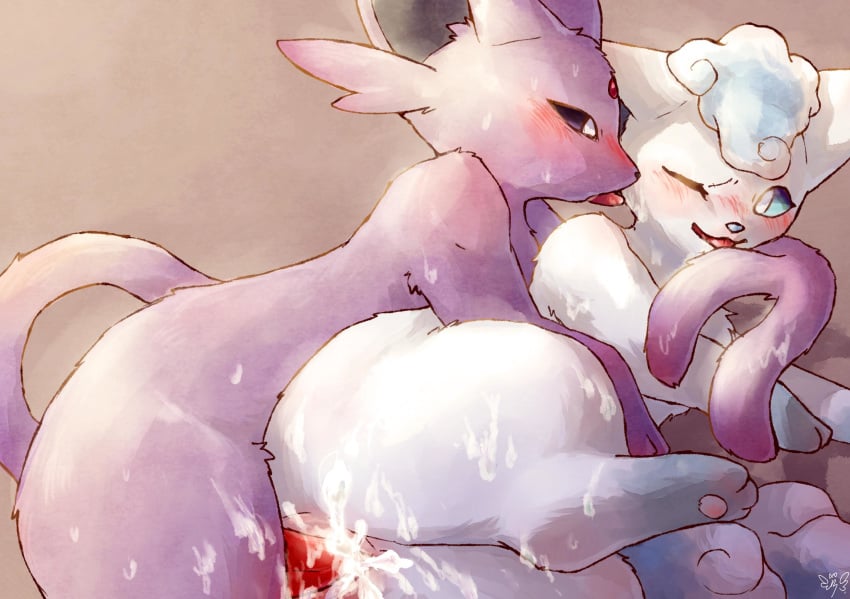 1boy 1girls alolan_vulpix ass blue_eyes blue_fur blue_nose blue_paws blush bodily_fluids cum cum_in_pussy cum_inside cum_on_butt duo ears_up eeveelution espeon female feral feral_on_feral fluffy fluffy_tail forked_tail fur genital_fluids hi_res leg_markings lukuiscute lying male markings multi_tail nintendo on_side one_eye_closed penetration penis pokemon pokemon_(species) pokemon_gsc pokemon_sm purple_fur pussy red_penis snout socks_(marking) straight sweat tongue tongue_out vaginal_penetration video_games vulpix white_fur