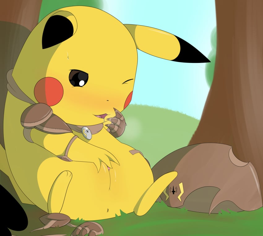 1girls 2019 beautyfromabove blush bodily_fluids clothed clothing digital_media_(artwork) drooling female feral fur hi_res mammal masturbation nintendo open_mouth pikachu pokemon pokemon_rgby pussy saliva smile solo tongue video_games yellow_fur