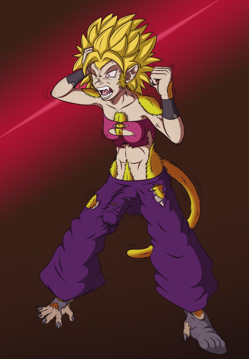 1futa absurd_res anthro ape balls blonde_hair bodily_fluids breasts caulifla claws clothing dragon_ball dragon_ball_super fangs feet fur fur_growth furry futa_only futanari green_eyes growth gynomorph hair haplorhine hi_res holding_head intersex legwear long_hair mammal monkey monkey_feet monkey_girl muscle_growth muzzle_growth nipples one_eye_closed oozaru open_mouth penis_growth prehensile_feet primate red_eyes ripping saiyan simple_background socks solo spiky_hair standing super_saiyan sweat tearing transformation vein violetrosefall yellow_fur