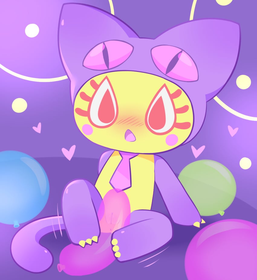 2019 anthro balloon bust-a-move domestic_cat driosawm felid feline felis female hi_res mammal mog_(puzzle_bobble) open_mouth pussy puzzle_bobble solo