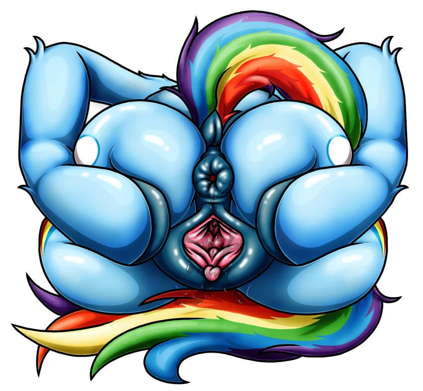 absurd_res alpha_channel anus ass bodily_fluids clitoris cutie_mark equid equine female friendship_is_magic furry gaping gaping_anus genital_fluids happyanthro hi_res hooves mammal multicolored_tail my_little_pony puffy_anus pussy pussy_juice rainbow_dash_(mlp) rainbow_tail simple_background solo spread_pussy spreading straight_hair transparent_background