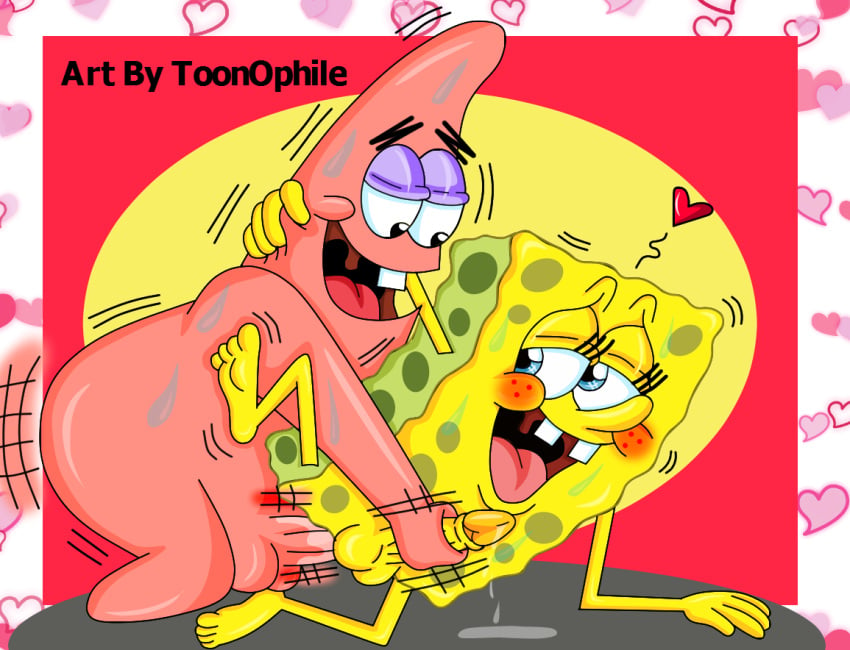 2boys anal_penetration anal_sex blush gay handjob heart holes interspecies male male_only mouth_open multiple_males nickelodeon patrick_star pleasure_face reach_around sea_sponge smooth_skin spongebob_squarepants spongebob_squarepants_(character) spongebob_squarepants_(series) starfish sweat tagme testicles thrusting_into_ass toonophile yaoi