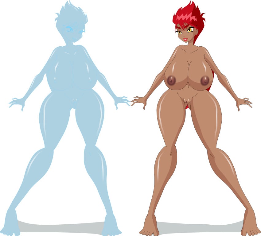 1girls areolae barefoot big_breasts breasts clone commission completely_nude completely_nude_female dk female female_only front_view full_body naked naked_female nipples nude nude_female pussy riffsandskulls solo solo_female standing tressa water water_clone white_background winx_club