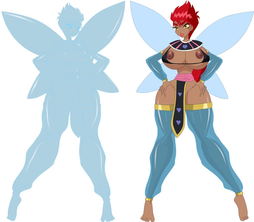 alpha_channel areolae big_breasts bikini_top breasts clone commission dark-skinned_female dark_skin dk exposed_breasts fairy female female_only hi_res nipples png riffsandskulls solo transparent_background tressa water water_clone winx_club