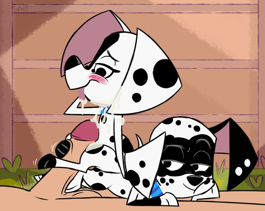 101_dalmatian_street 101_dalmatians 2019 3_toes balls bedroom_eyes blush bodily_fluids canid canine canis collar cum cum_on_body cum_on_face cum_on_tongue dalmatian dee_dee_(101_dalmatians) disney dizzy_(101_dalmatians) domestic_dog erection feet female feral foot_fetish footjob fur genital_fluids grass group group_sex half-closed_eyes hi_res human human_on_feral interspecies lying male male_human/female_feral male_on_feral mammal nude on_back on_front partial_male penis seductive sex smile solo spots straight teamwork threesome toes tongue tongue_out whitewolf20xx young zoophilia