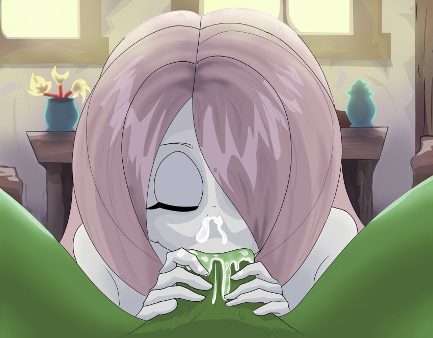 blowjob blowjob_only blowjob_pov el_brandy girl little_witch_academia orc_male penis_lick sucy_manbavaran witch