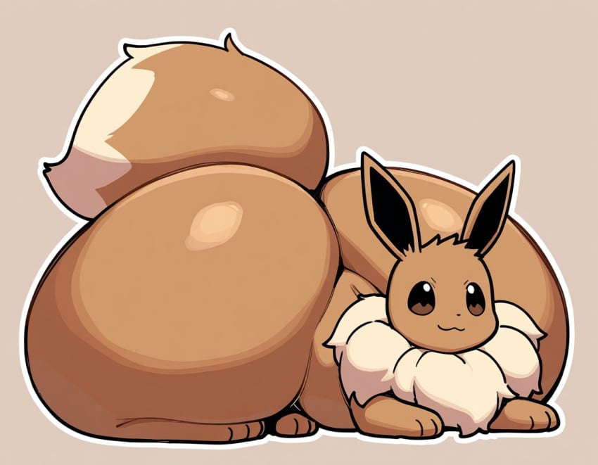 ai_generated big_ass eevee feral furry gigantic_ass hyper tagme