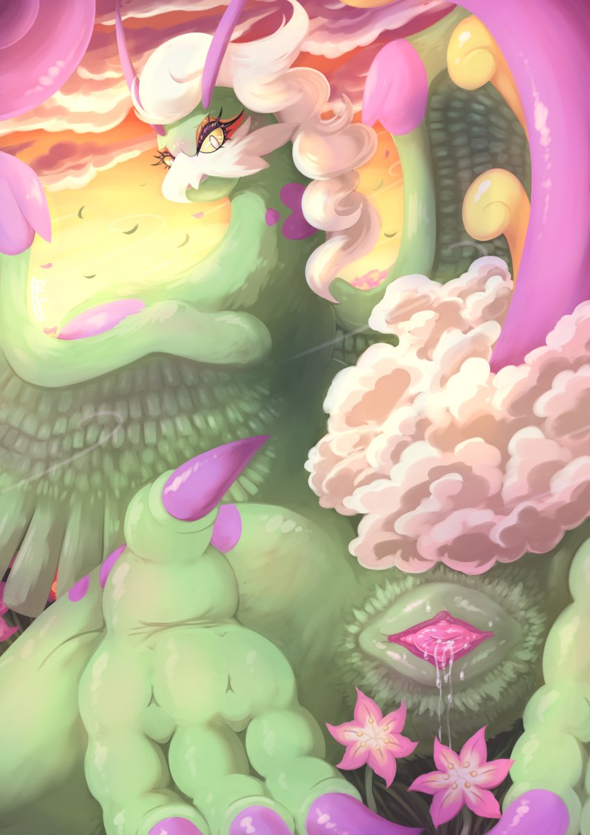 2024 3_toes 4_toes absurd_res animal_genitalia anisodactyl apsis_(patohoro) ass avian avian_butt avian_feet beak big_butt biped bipedal_feral bird blush bodily_fluids claws cloaca cloaca_juice cloud colored crotch_tuft detailed detailed_background digital_drawing_(artwork) digital_media_(artwork) digital_painting_(artwork) eyelashes eyeshadow feathered_wings feathers feet female feral flower foot_focus foreshortening generation_5_pokemon genital_fluids genitals gracidea_flower grass green_body green_feathers green_feet hair hi_res horizontal_cloaca legendary_pokemon looking_at_viewer lying makeup nature nature_background nintendo nude on_back outside patohoro perspective plant pokemon pokemon_(species) portrait presenting presenting_cloaca pubes puffy_cloaca purple_body purple_feathers rear_view shaded soles solo sunset tail talons thick_thighs toe_claws toes tornadus tornadus_(therian_form) tuft white_body white_feathers white_hair wide_hips wings yellow_eyes