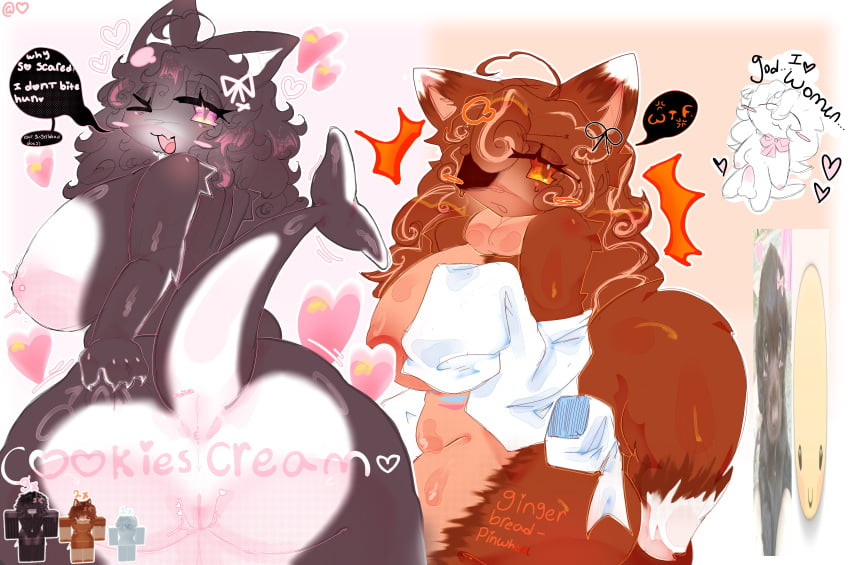 1futa 3girls :3 :t angry_face anthro ass_grab fox furry kittenbanana orca roblox slightly_chubby_female take_your_pick thick_ass