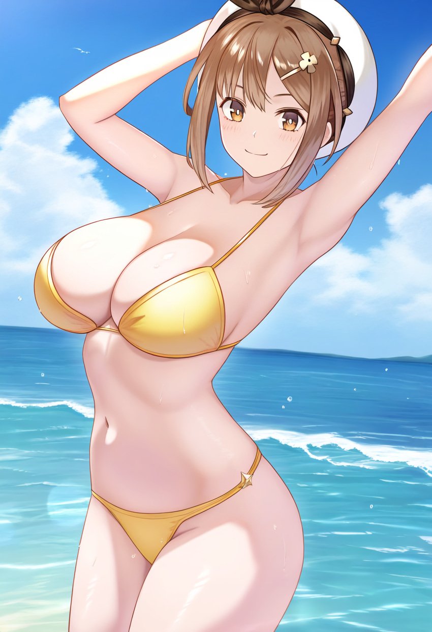 ai_generated atelier_(series) atelier_ryza big_breasts breasts dumi female female_only nai_diffusion reisalin_stout solo stable_diffusion swimsuit tagme