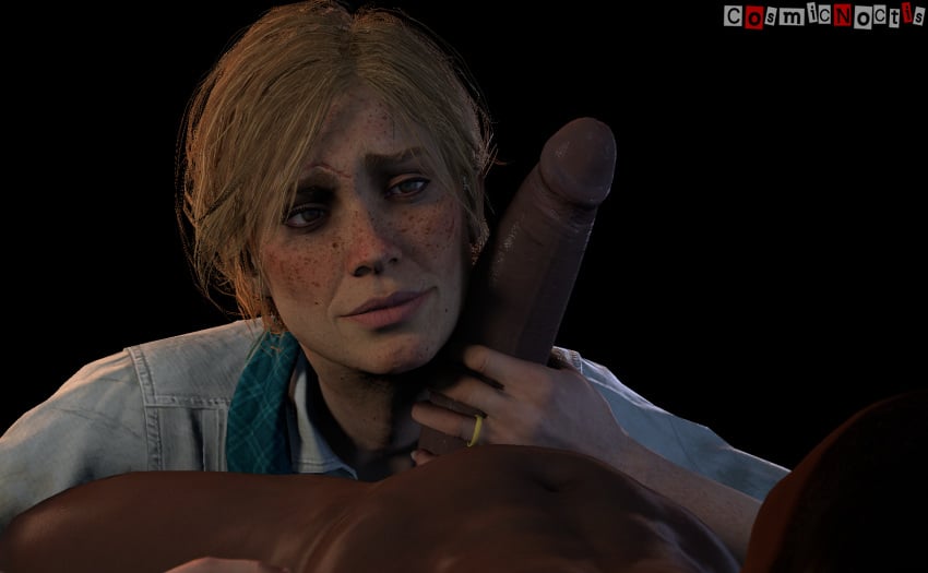 1boy 1boy1girl 1girls 3d 5_fingers african african_male artist_name big_penis black_background blonde blonde_hair brown_eyes brown_skin clothed_female_nude_male cosmicnoctis dark-skinned_male dark_skin english english_text female freckles handjob holding_penis huge_cock huge_penis interracial jewelry large_penis lenny_summers long_penis male melanin nude nude_male nudity penis penis_grab penis_on_face penis_out plain_background red_dead_redemption_(series) red_dead_redemption_2 ring rockstar_games sadie_adler shirt signature source_filmmaker straight text thick_penis uncensored unseen_male_face wedding_ring yellow_hair