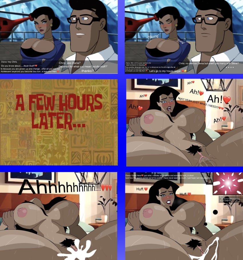 background black_hair blank_eyes chris_kent cum_in_pussy cum_in_pussy dc dc_comics dialogue diana_of_themyscira diana_prince djpaint96-ii enjoying female gorgeous happy_sex huge_breasts jon-al justice_league_unlimited manly milf milf_love_young_man penetration penis_in_pussy sex shooting_cum sperm sperm_cell superprime_(dc) wonder_woman young_justice young_justice_unlimited