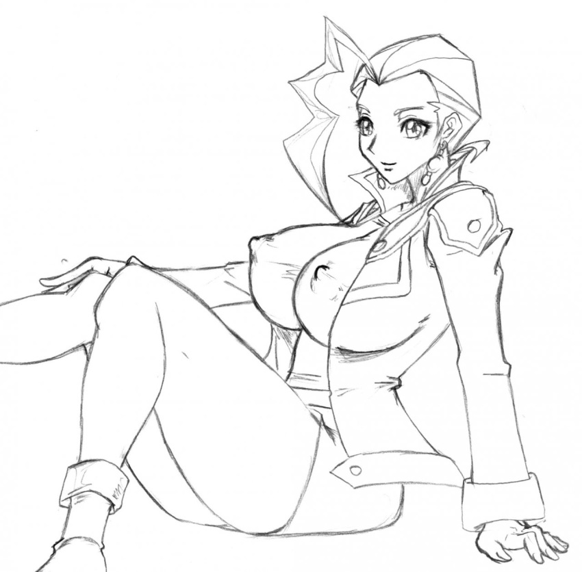 1girls big_breasts boots breasts busty female fonda_fontaine huge_breasts large_breasts miniskirt monochrome nipple_bulge sketch smile thick thick_legs thick_thighs voluptuous yu-gi-oh! yu-gi-oh!_gx zahkey