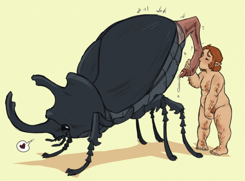 arthropod beetle blush bodily_fluids cum dwarf fellatio genital_fluids hairy heart humanoid humanoid_pointy_ears insects male male/male masturbation nude oral penile penis penis_kissing perunagekko sex standing ulrika_(perunagekko) zoophilia