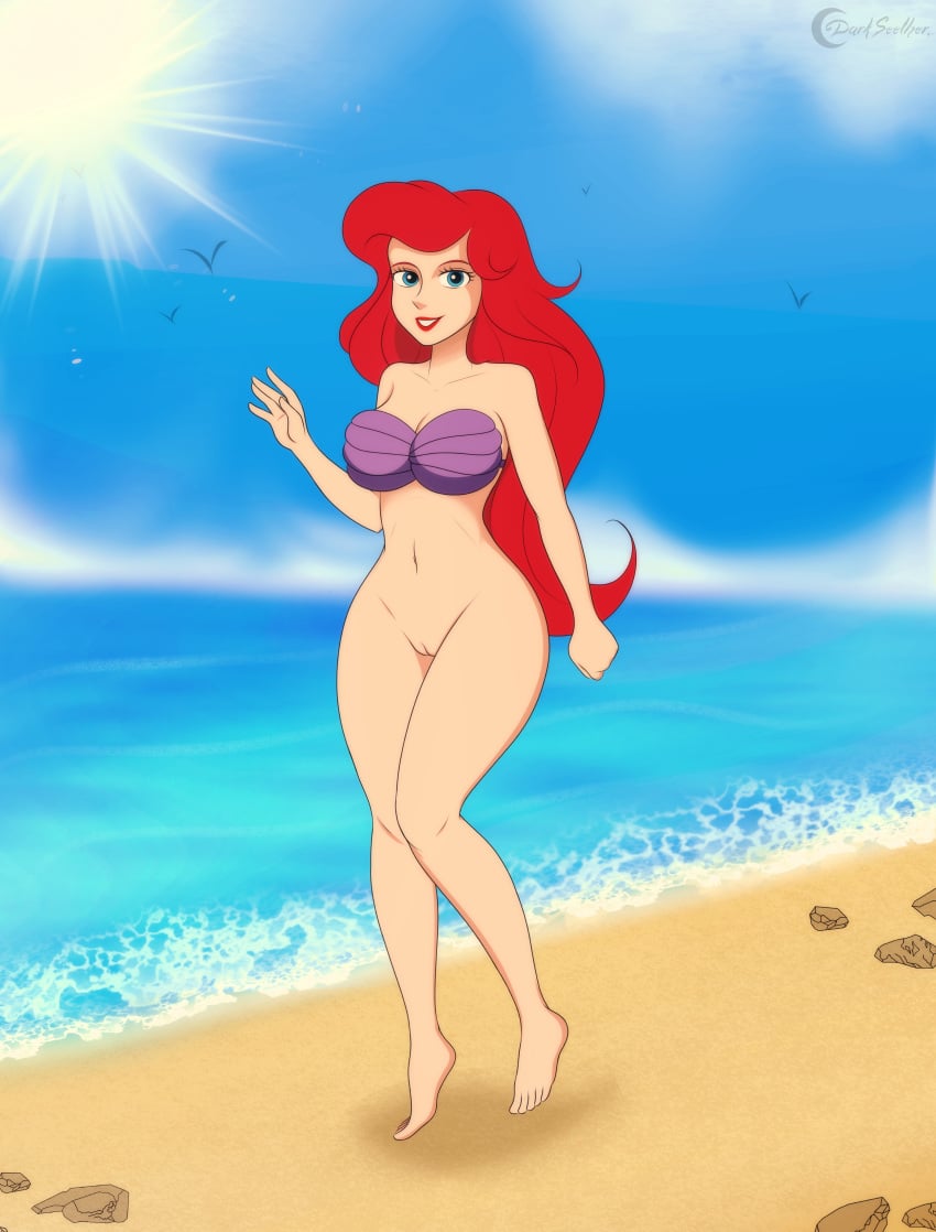 ariel ariel_(the_little_mermaid) bottomless bottomless_female darkseether disney disney_princess pussy the_little_mermaid