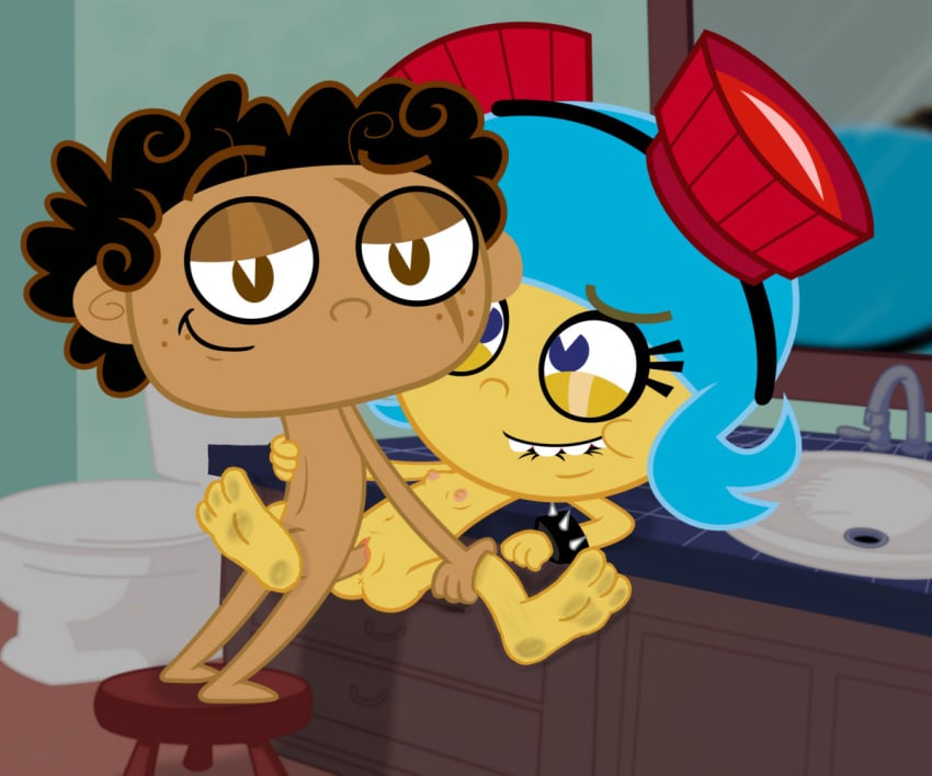 1boy1girl black_skin blue_hair duo el_tigre feet female frida_suarez latina looking_at_viewer male manny_rivera nickelodeon nude_female nude_male penis pleasure_face tagme vaginal_penetration