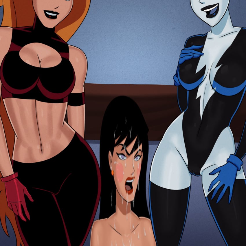 2girls after_sex blue_hair_female claire_selton cum dark_hair dc dc_comics dcau edit edited edited_image femdom femsub justice_league justice_league_unlimited leslie_willis livewire lois_lane lois_lane_(dcau) long_hair midriff red_hair revealing_clothes something_unlimited sunsetriders7 superman:_the_animated_series volcana_(dc)