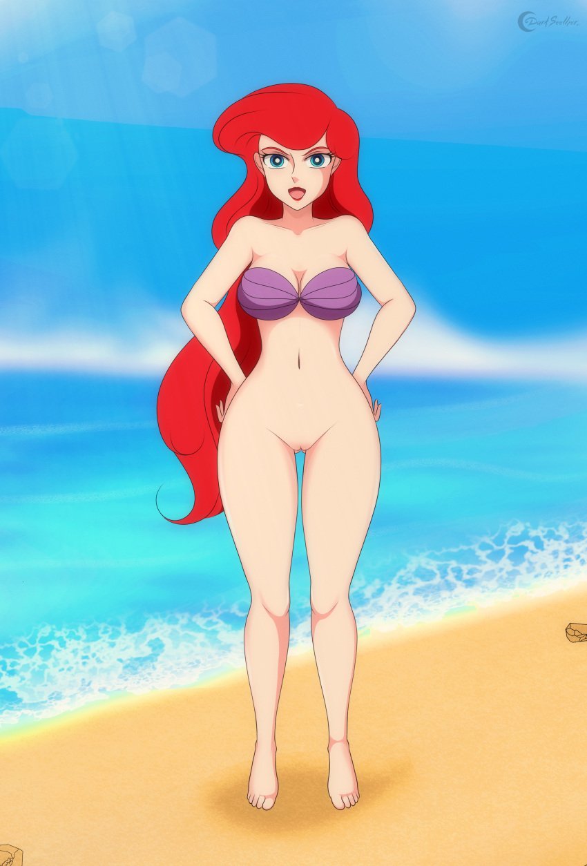 ariel ariel_(the_little_mermaid) bottomless bottomless_female darkseether disney disney_princess pussy the_little_mermaid