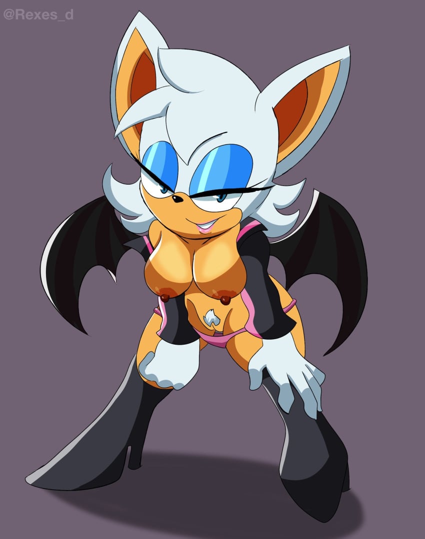 1girls female furry revov rouge_the_bat sonic_(series) sonic_the_hedgehog_(series) tits_out