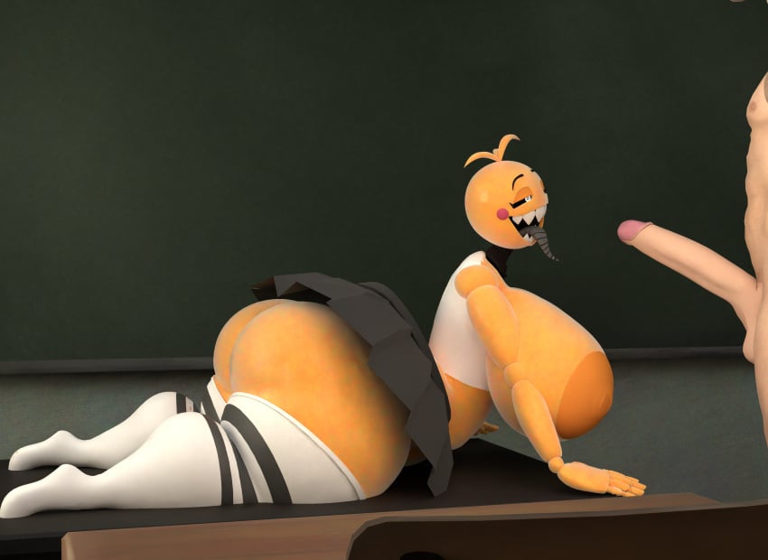 1boy 1girls ass ass_bigger_than_head big_ass big_breasts big_penis college dick five_nights_at_freddy´s gvnware nude oral school_uniform schoolgirl seductive skirt toy_chica_(cyanu) toy_chica_(fnaf)