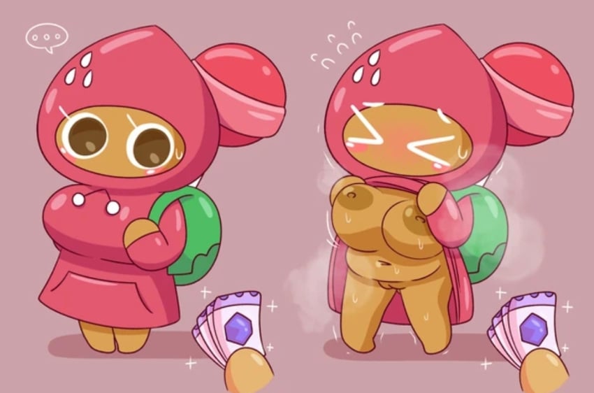 big_breasts cookie_run cookie_run_kingdom hoodie strawberry_cookie