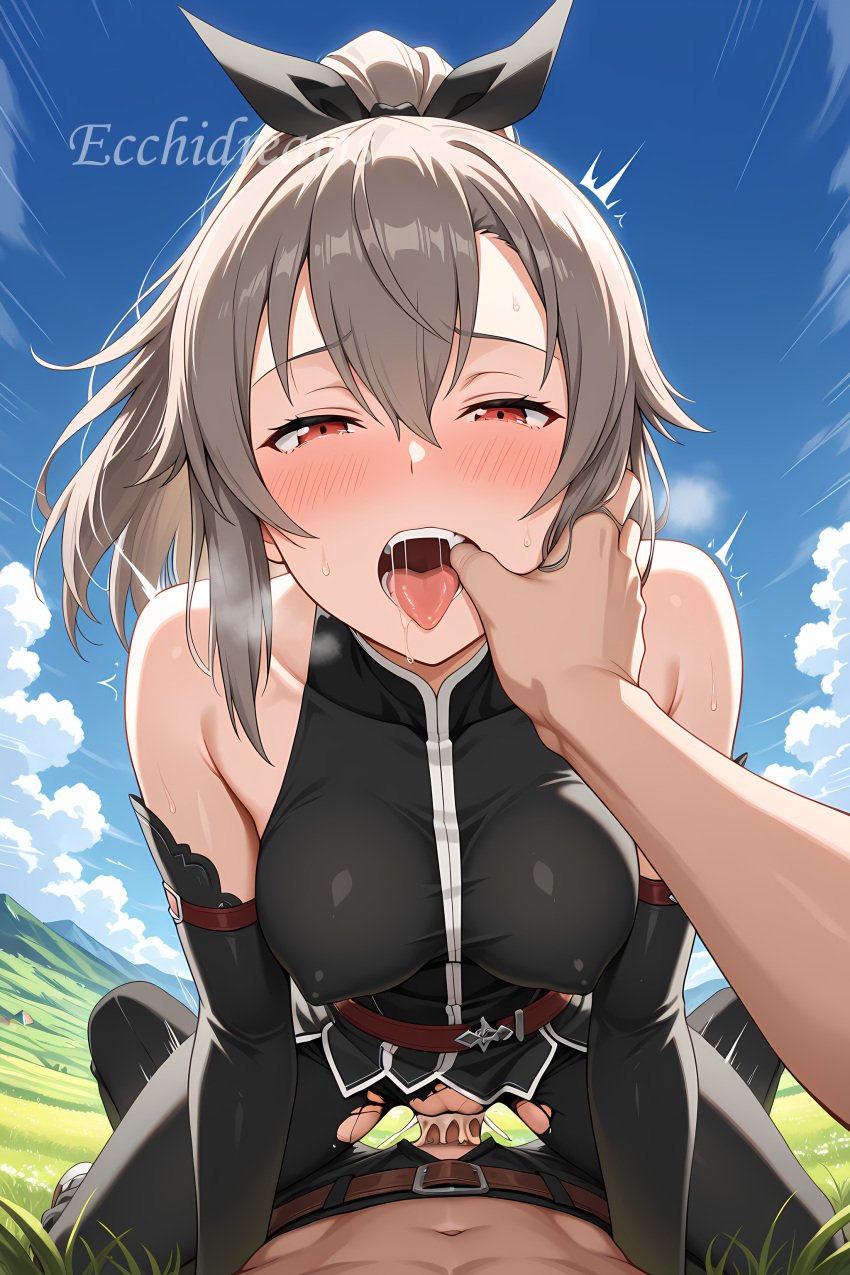 1boy 1boy1girl 1girls ahe_gao ahe_gao ahegao_face ai_generated all_fours bare_shoulders black_dress black_gloves blush covered_nipples cowgirl cowgirl_position dress ecchidreams elbow_gloves embarrassed eydis_synthesis_ten finger_in_mouth from_below gloves gray_hair half-closed_eyes hand_on_face heavy_breathing hi_res horny horny_female long_gloves long_hair medium_breasts motion_lines on_top open_mouth penis pleasure_face pleasured pov pussy red_eyes riding riding_penis rough_sex saliva saliva_drip saliva_string saliva_trail sex shaking skirt stable_diffusion straight straight sword_art_online tongue tongue_out trembling vaginal_penetration vaginal_sex