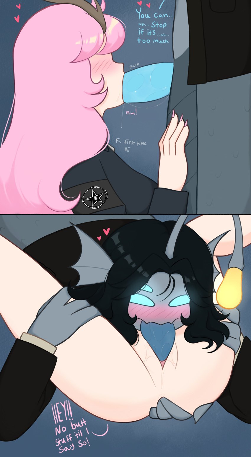 1boy 1girls 3_arms 3_eyes anal_fingering anthlers black_hair blowjob blue_background blue_eyes blue_penis blue_skin blue_text blue_tongue blush blush_lines blushing_female blushing_male brown_antlers cloversrcool color colored cunnilingus digital digital_art digital_drawing digital_drawing_(artwork) digital_media digital_media_(artwork) duo duo_focus ear_fins eating_pussy english_text expendable_(pressure) fellatio female fingering_anus fingering_ass fish_humanoid hetero hetero_sex legs_apart long_hair lure_(anatomy) male male/female male_and_female_focus merfolk merman monster monster_on_female multi_arm multi_eye multi_limb non-human nonhuman oc oc_character oc_x_canon ocxcanon oral oral_penetration oral_sex original_character pale-skinned_female pale_skin pale_skinned_female penis_in_mouth pink_blush pink_hair pink_nails pink_text pressure_(roblox) roblox roblox_game saliva sebastian_solace self_upload short_hair slurp slurping straight straight_sex sucking_penis text tongue tongue_in_pussy tongue_penetration tongue_piercing