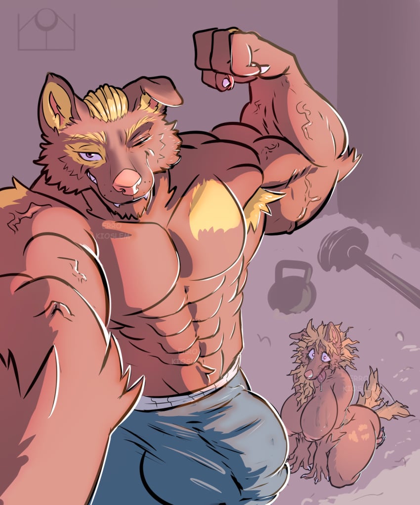 ans anthro apartment armpit_tuft big_breasts big_bulge blonde_hair bodily_fluids breasts brother brother_and_sister brown_body brown_fur bulge canid canine canis clothed clothing detailed_bulge domestic_dog dripping errokioslem female fur hair hi_res himbofication incest isabelle_(notanumber) looking_at_another looking_at_viewer male male/female mammal markings muscular muscular_male nipples one_eye_closed oscar_(notanumber) panties panties_only pecs penis_outline pink_nipples pink_nose posing_for_the_viewer saliva saliva_drip saliva_on_breasts selfie sibling sister sitting sitting_on_ground spots spotted_body spotted_fur tail tail_motion tailwag tongue tongue_out topless underwear underwear_only wink winking_at_viewer