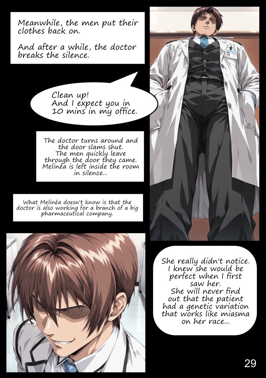 1girls 2025 ai_assisted ai_generated blonde_hair doctor doctors_office doujinshi elf female green_eyes kxy male manga manga_page nurse nurse_cap nurse_uniform original original_character ponytail upscaled