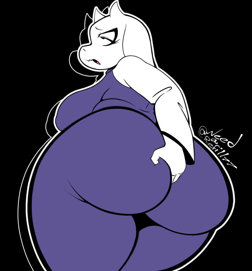 2025 2d 2d_(artwork) absurd_res absurdres anthro anthro_penetrating_anthro ass big_ass big_butt bovid bovine clothed clothed_anthro clothed_female clothing digging_up_in_they_ass horn horns needarefill77 solo solo_anthro solo_female toriel undertale undertale_(series) white_body white_fur