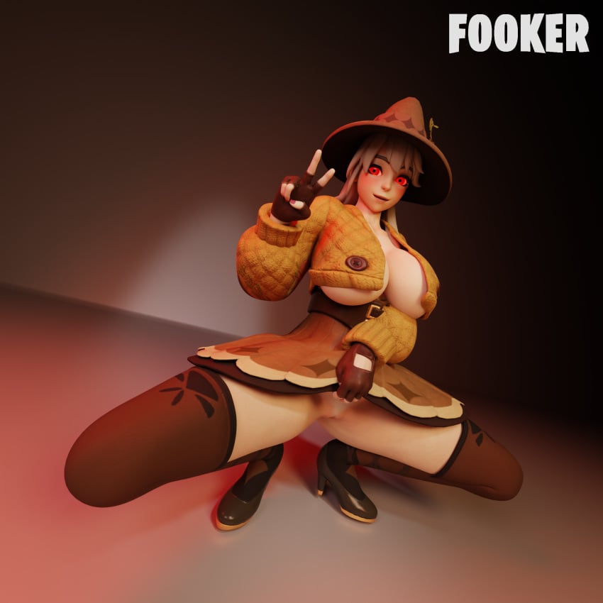 1:1 1:1_aspect_ratio alternate_version_at_source artist_name blush dutch_angle fooker fortnite fortnite:_battle_royale glowing_eyes gray_hair grey_hair heels high_heels lexa_(fortnite) lexa_hexbringer_(fortnite) looking_at_camera looking_at_viewer naked_jacket no_bra no_panties peace_sign presenting presenting_pussy pussy red_eyes skirt_up spread_legs squatting v v_sign white_hair witch witch_hat