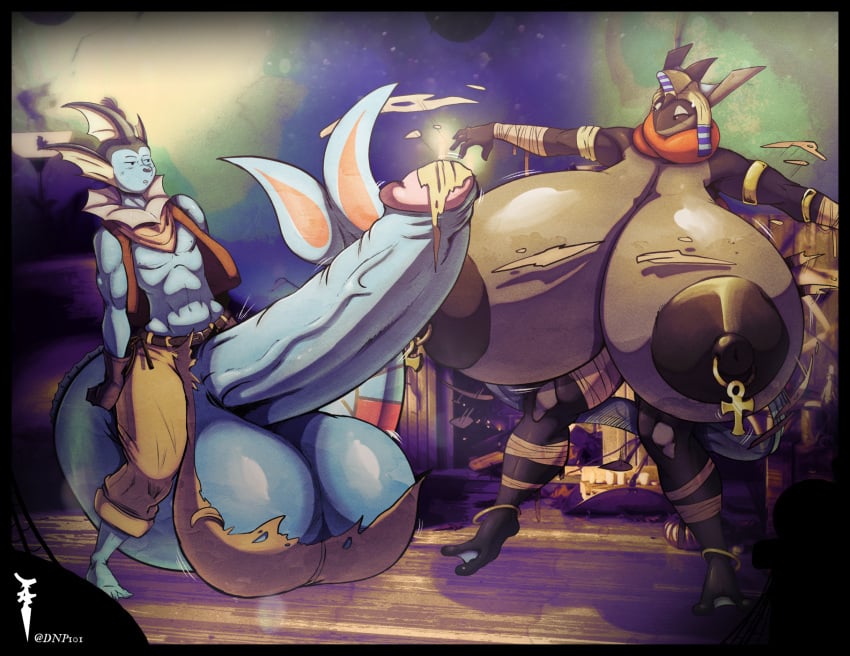 balls big_balls big_breasts big_penis breasts clothing costume dnp101 eeveelution female generation_1_pokemon generation_6_pokemon genitals greninja halloween hi_res holidays huge_balls huge_breasts huge_cock hyper hyper_balls hyper_breasts hyper_genitalia hyper_penis male mummy nintendo nipple_piercing nipples original_character penis piercing pokemon pokemon_(species) undead vaporeon