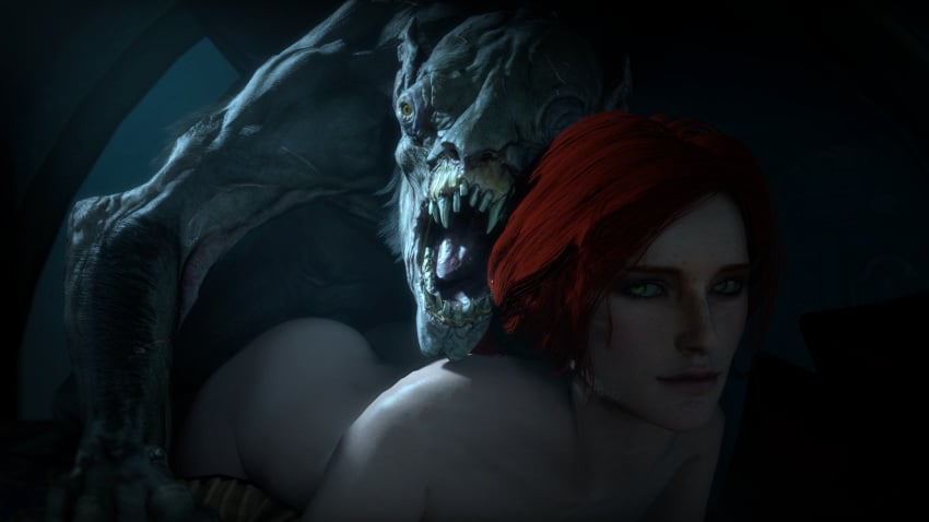 1girls 1monster 3d ass cd_projekt_red crossover deep_silver doggy_style doggystyle freckles from_behind interspecies looking_at_viewer metro_(series) metro_2033 metro_exodus monster nude open_mouth red_hair sharp_teeth smile straight teratophilia the_witcher the_witcher_(series) the_witcher_2 the_witcher_3:_wild_hunt triss_merigold watcher_(metro) watchman whitetentaclesfm yellow_eyes