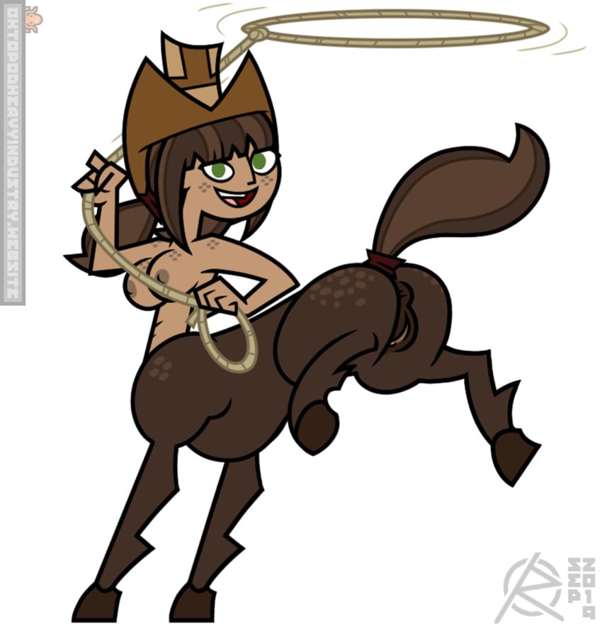 1girls 2019 anus arms artist_logo artist_signature bare_arms bare_breasts bare_shoulders breasts bucking centaur centauress color colored cowboy_hat cowgirl digital_media_(artwork) elinor_the_witch ellissummer female female_focus female_only hat holding_object holding_rope hooves hornyhobbit horse_girl horse_pussy horse_tail lasso mother-of-trolls nude nude_female oc pussy pussy_focus ragnar_oktopod shoulders solo solo_female solo_focus tagme taur total_drama_island white_background