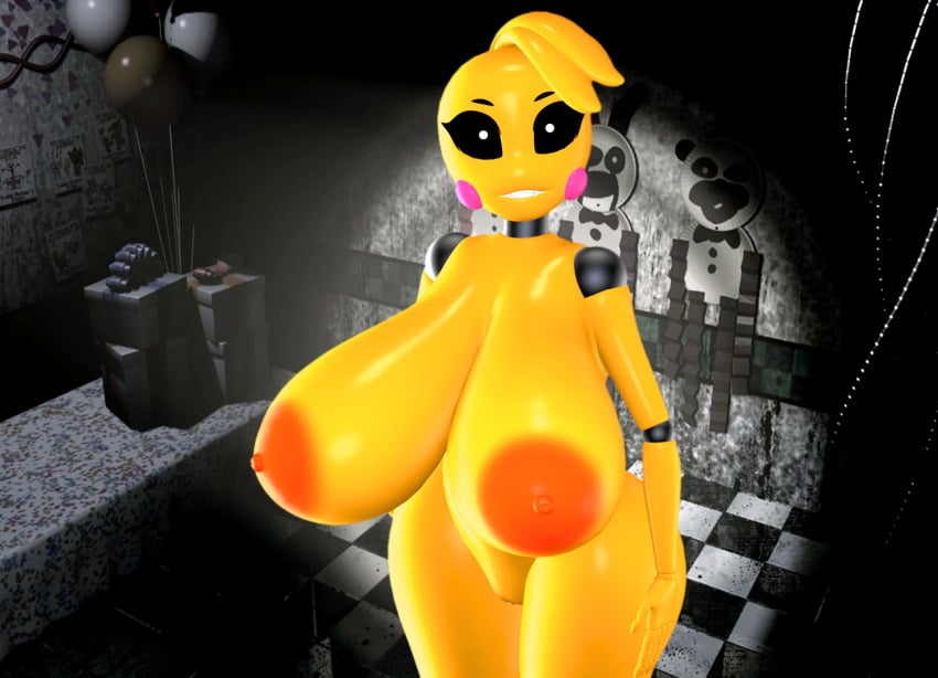 1girls 3d anthro areola big_breasts breasts camera_view digital_media_(artwork) female female_only five_nights_at_freddy's five_nights_at_freddy's_2 fnaf huge_breasts ketadune nipples robot robot_girl source_filmmaker thick_thighs thighs toy_chica_(fnaf) yellow_body yellow_hair