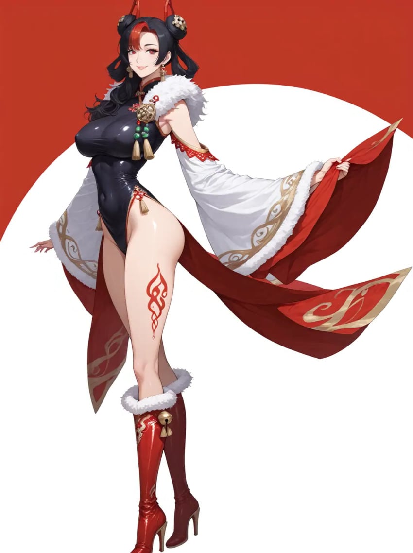 ai_generated bewitching_thighs big_breasts full_body gwen_(league_of_legends) league_of_legends shu