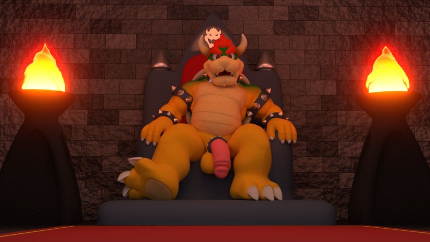 16:9 1boy 3_toes 3d_(artwork) 4_fingers anthro balls belly biceps bowser brazier chair claws clothing collar digital_media_(artwork) ethan_bailey_(artist) feet fingers fire furniture genitals hair hi_res horn humanoid_genitalia humanoid_penis jewelry king koopa looking_at_viewer male male_only mario_(series) muscular muscular_male mythological_creature mythology nintendo nude on_chair open_mouth penis presenting reclining_on_chair red_eyes red_hair reptile royalty scalie sharp_teeth shell sitting smile solo spiked_collar spikes spreading teeth throne throne_room toe_claws toes widescreen